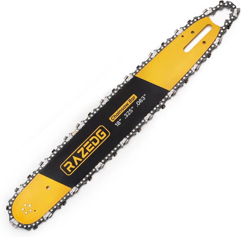 RazEdg 18 Inch Chainsaw Bar and Carbide Chain Combo, .325" Pitch, 063" Gauge, 74 Drive Links Fits Stihl MS271 Farm Boss, MS291, MS311 and More- L74 (1 bar + 1 carbide chain) - Image 1